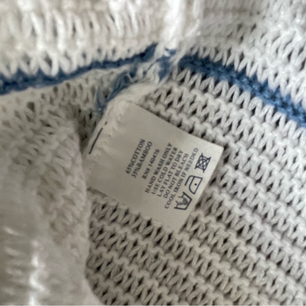 Faherty Knit Sweater Tunic Nautical Beach Striped Size Medium V-neck - Picture 5 of 8
